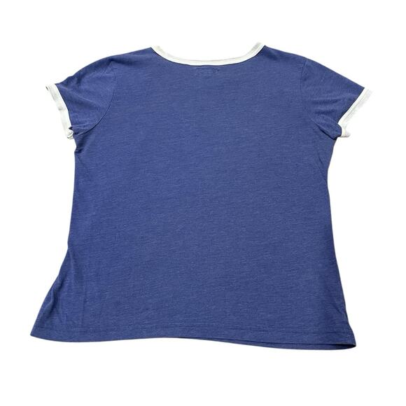 VINTAGE Abercrombie & Fitch Women’s Babydoll T-Shirt 80s Boy Sport Football Blue - Picture 4 of 6